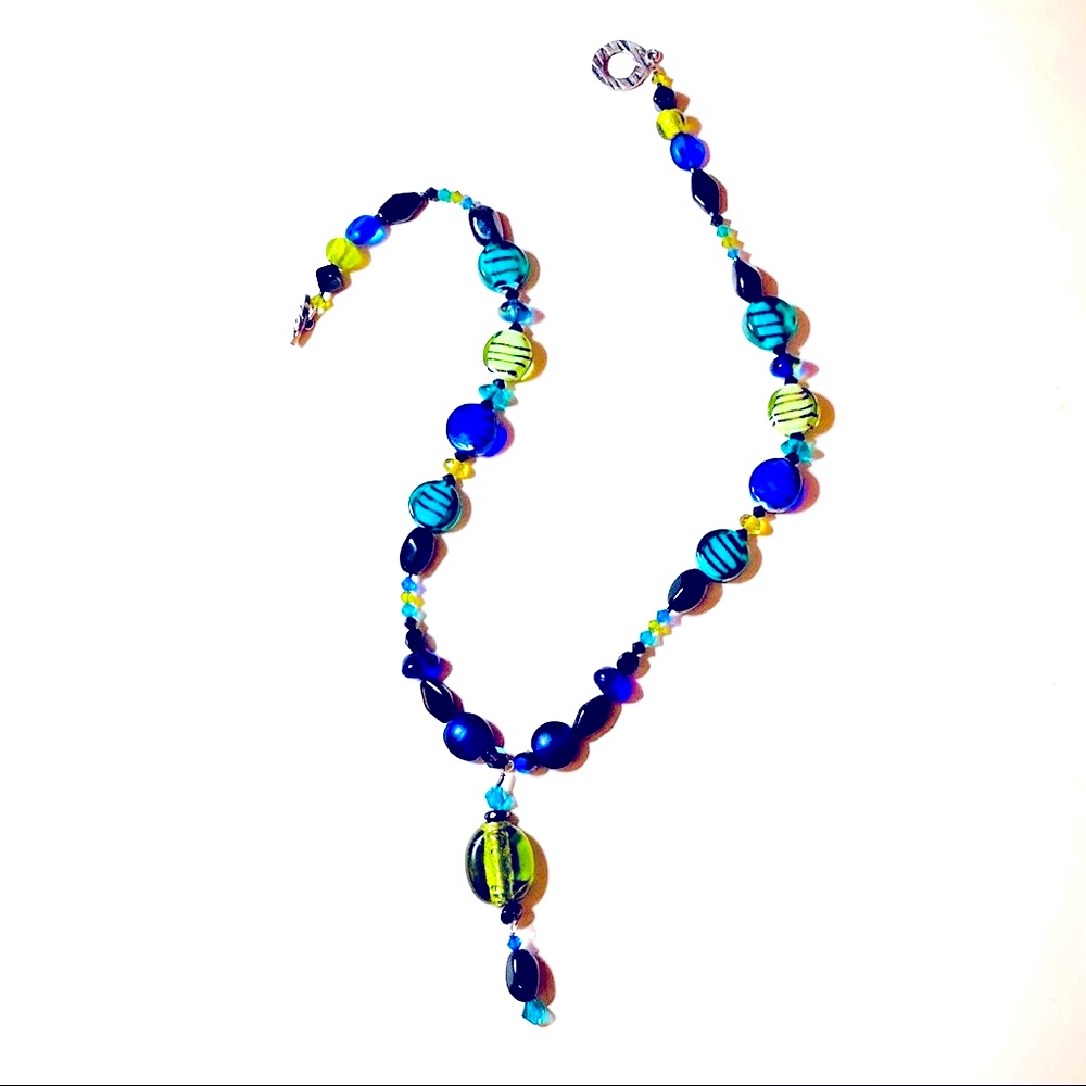 “In The Lime Stripe” Aqua Blue Striped Combo Handmade By Mcglamorous